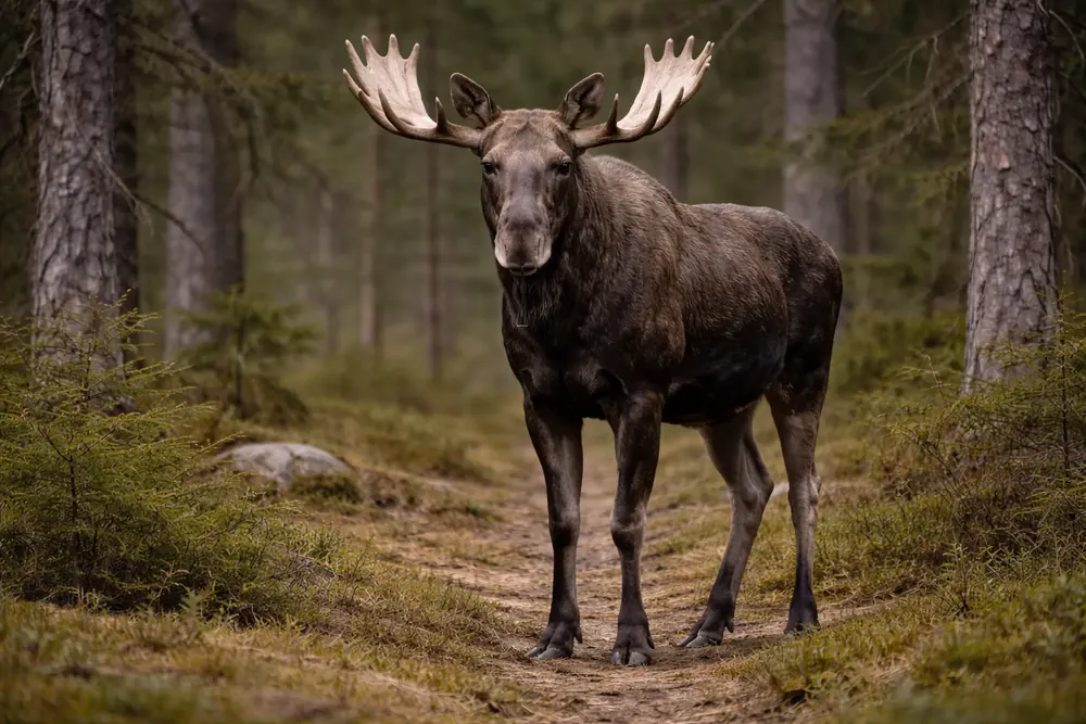 Kungen invigde gyllene älgskulptur