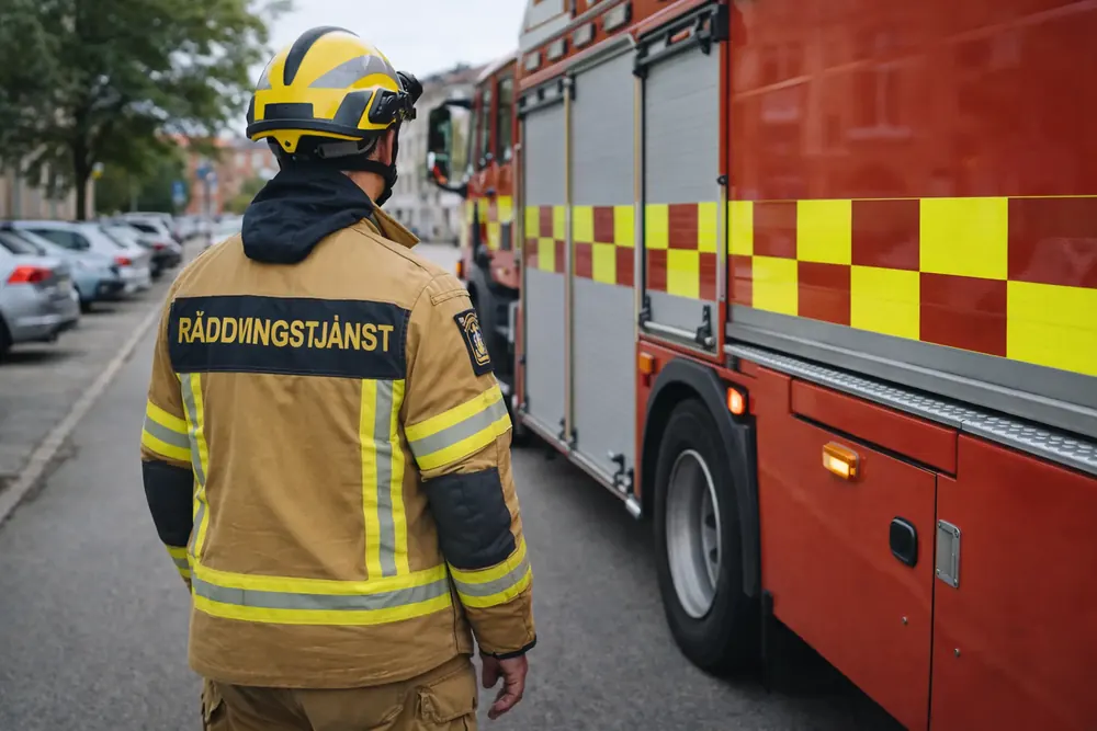 Omfattande brand rasar i lägenhetshus i Märsta