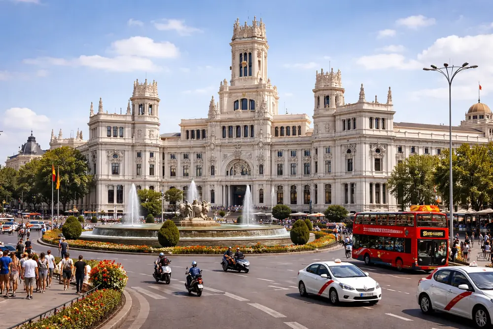 Explosion utlöste storinsats i Madrids skyskrapa