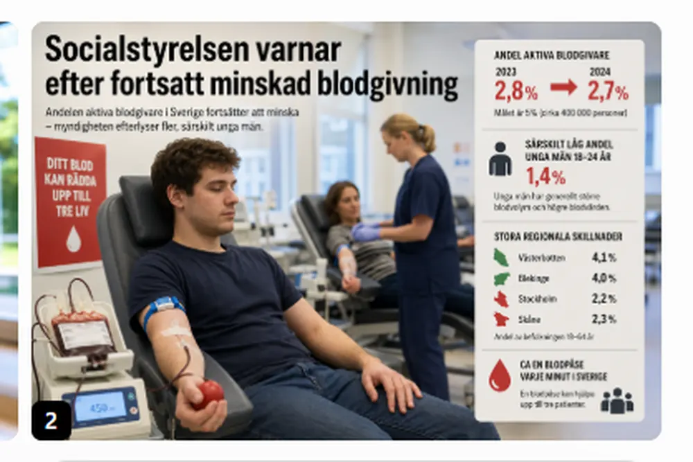 Socialstyrelsen varnar efter fortsatt minskad blodgivning