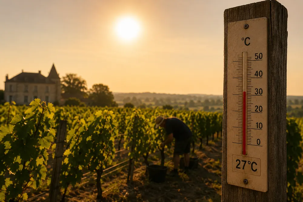 Extrem värme pressar vinodlare i Bordeaux