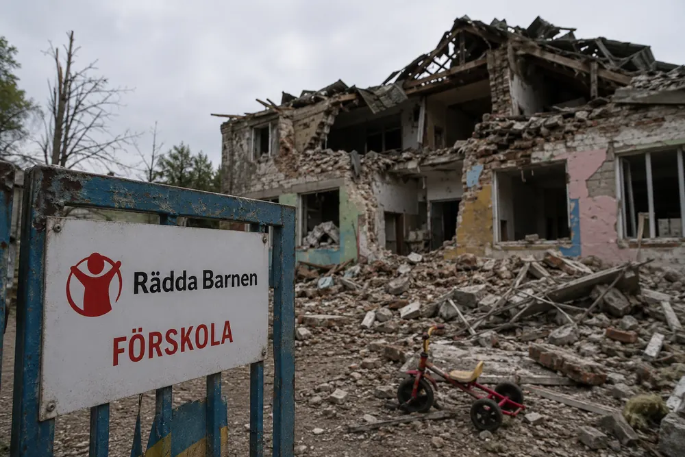 Rädda Barnens förskola totalförstörd i bombattack