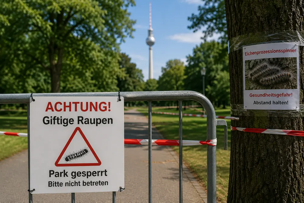 Giftig larv stänger parker i Berlin