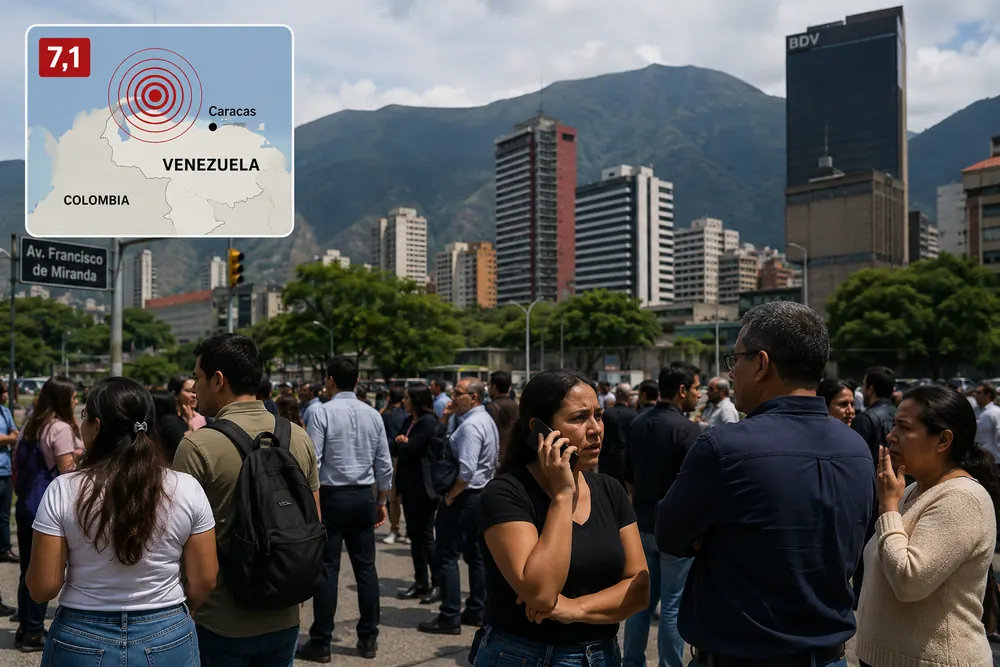 Kraftigt skalv skapade oro i Caracas