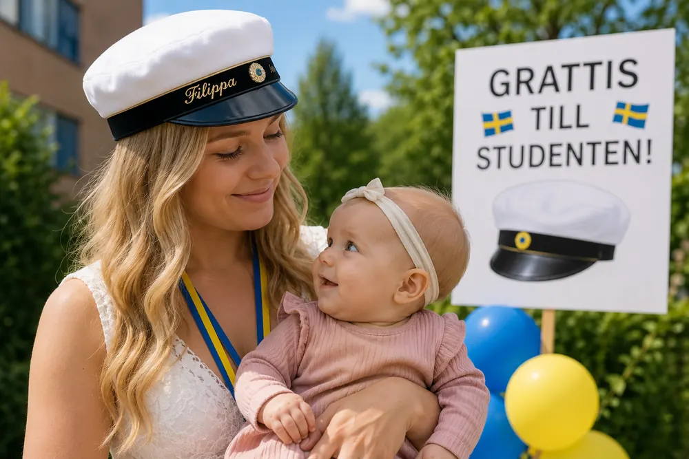 Filippa Axelsson tog studenten som småbarnsmamma