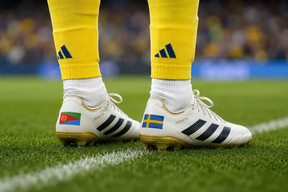 Alexander Isak förklarar flaggan på skorna