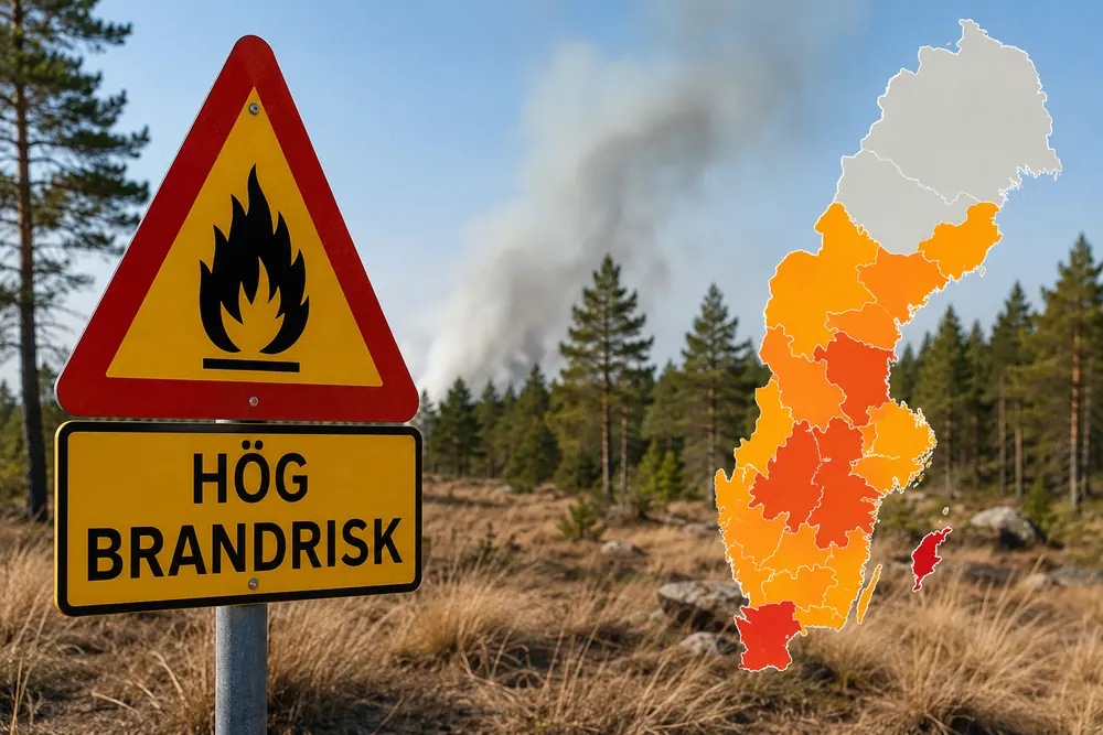 Hög brandrisk i stora delar av Sverige