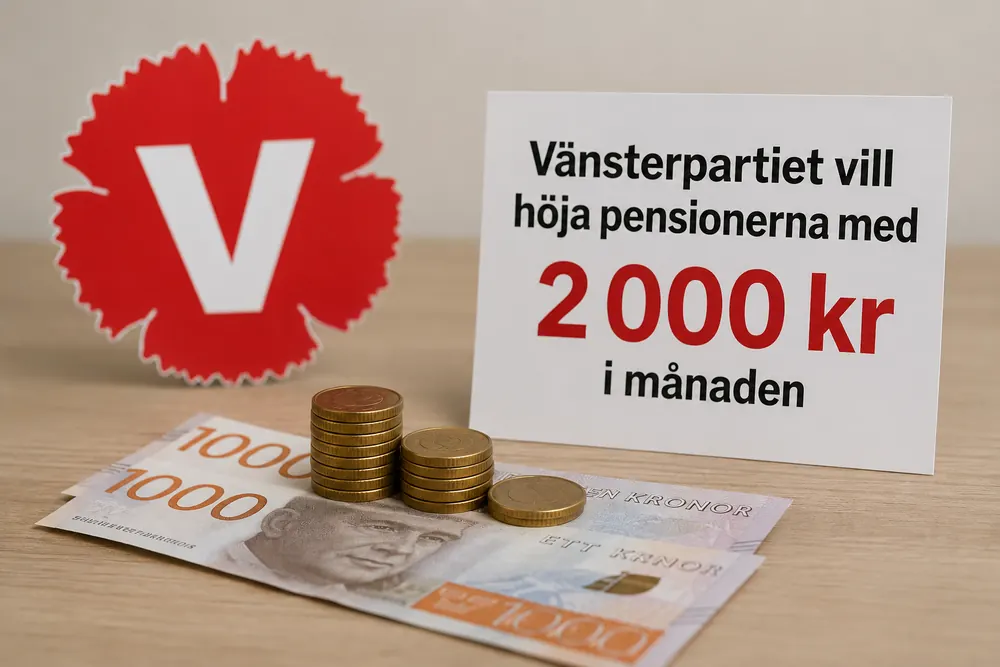 Vänsterpartiet vill höja pensionerna med 2 000 kronor