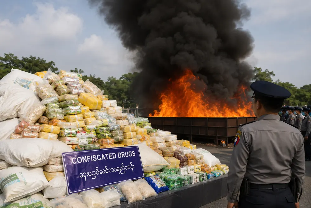 Myanmar förstörde narkotika värd miljarder