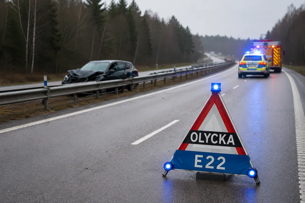 Man avled efter singelolycka på E22