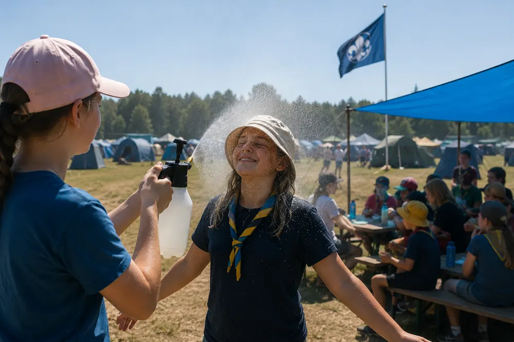 Scoutläger ändrar upplägget i extrema värmen