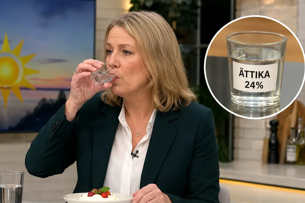Elisabeth Thand Ringqvist drack stark ättika i direktsändning