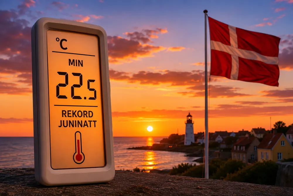 Rekordvarm juninatt uppmätt i Danmark