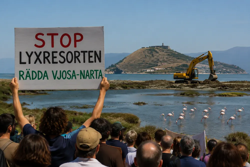 Protester mot lyxresort i Albaniens kust