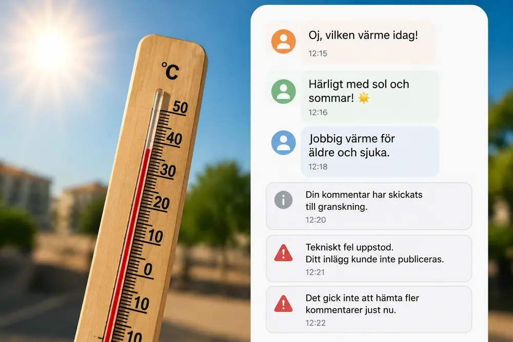 Chattdiskussion om värme stoppas av tekniska fel