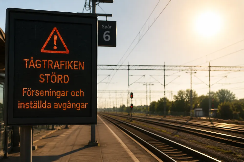 Värme ger omfattande störningar i tågtrafiken