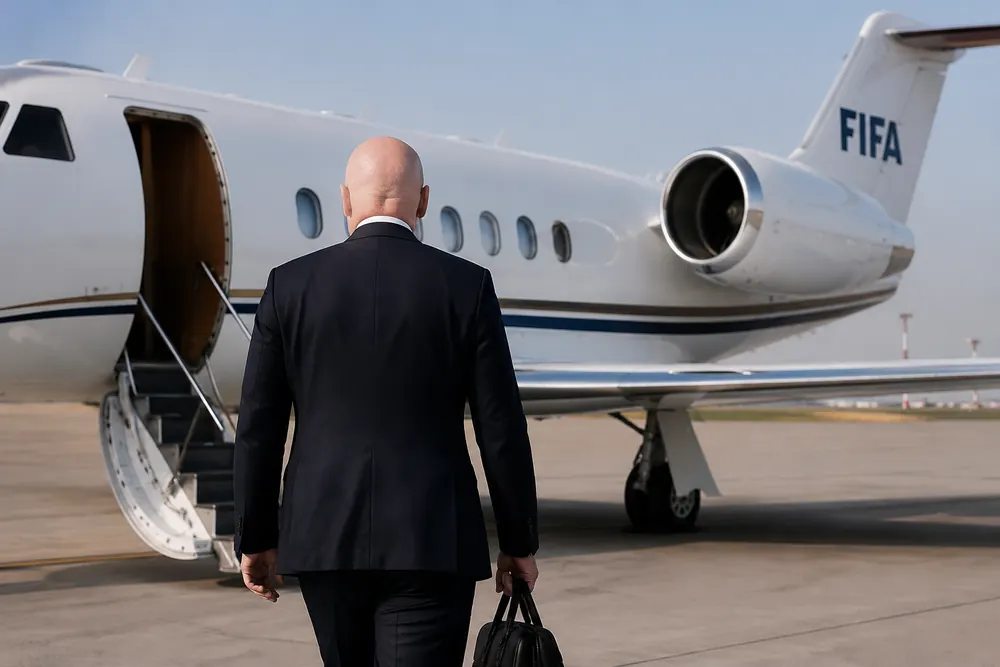 En egen privatjet står ständigt redo för Infantino
