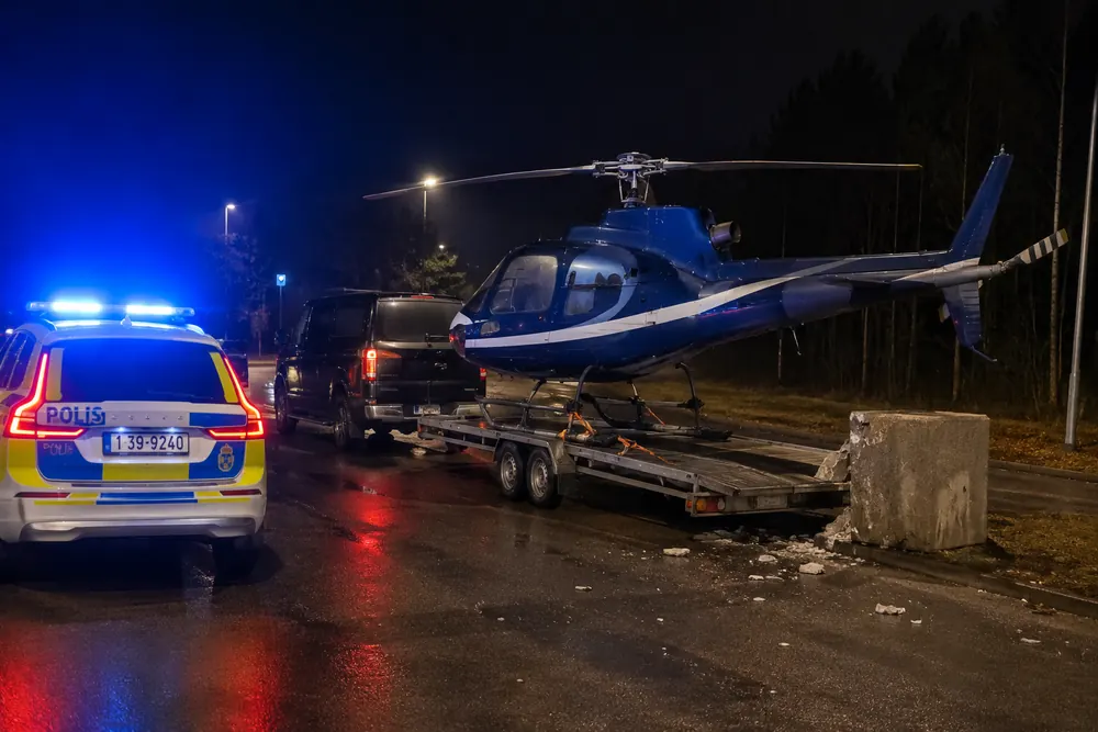 Tre gripna efter misslyckat helikopterstöldförsök