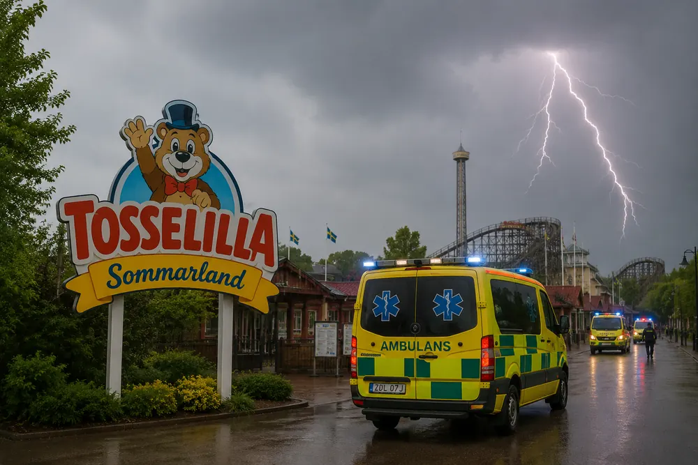 Flera skadade efter blixtnedslag på nöjespark