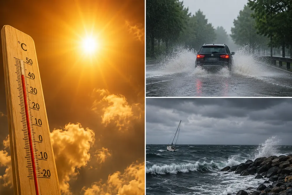 SMHI varnar för extremvärme, skyfall och kuling
