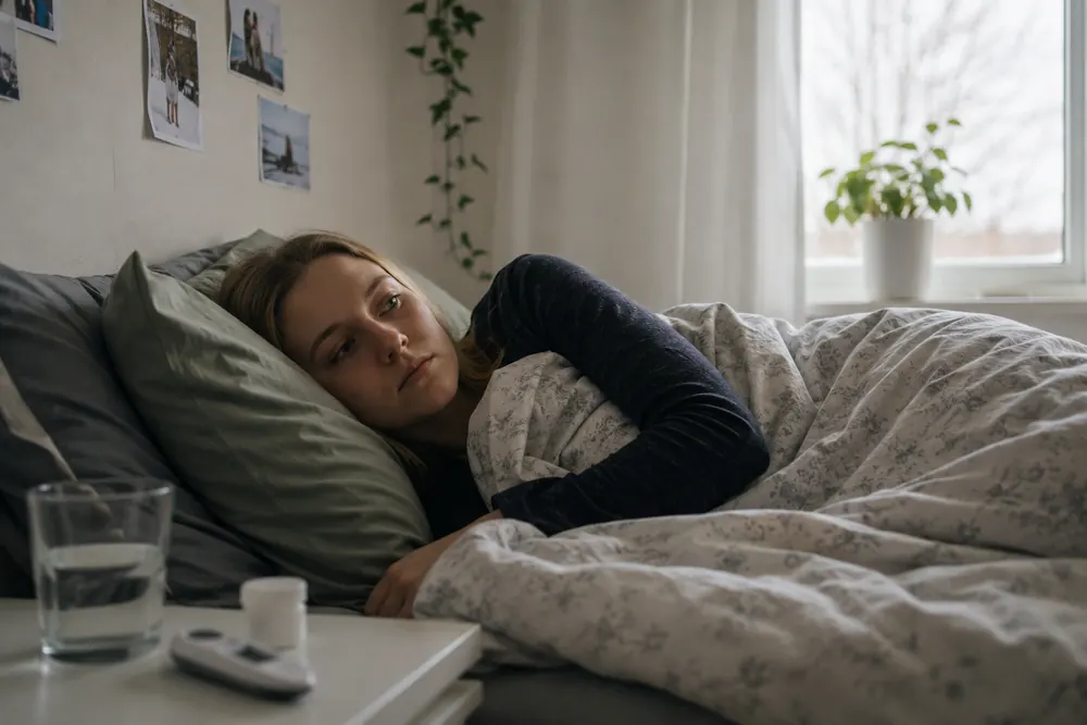 Emilia Nilsson lever med kroniska sjukdomar efter influensan