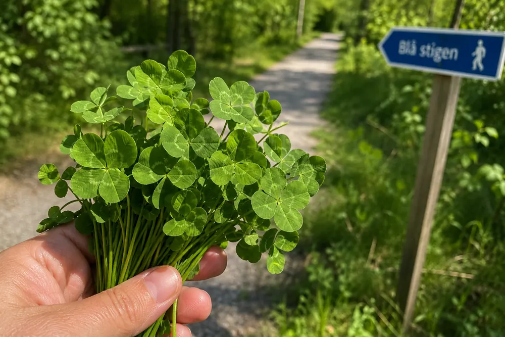 Sofia hittade en massa fyrklöver – hoppas på tur i kväll