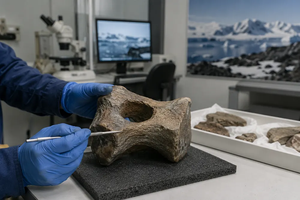 Glömt fossil visade sig vara Antarktis första dinosaurieben