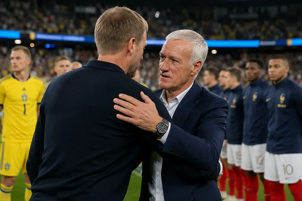 Graham Potter stöttade Didier Deschamps efter sorgen