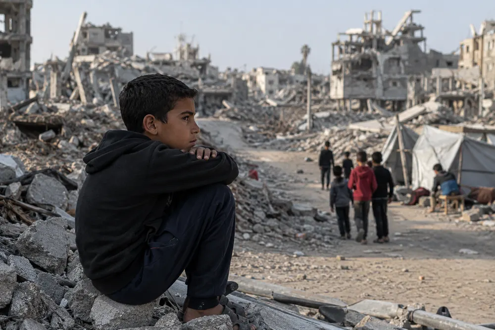 Barn i Gaza vittnar om fortsatt rädsla efter vapenvilan