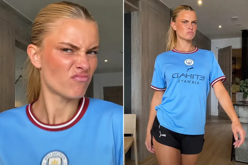 Julia Grop blev viral med Haaland-imitation
